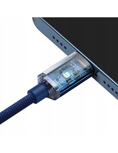 Baseus Crystal Shine Kabel USB-C Do Lightning 20W 1.2m Niebieski