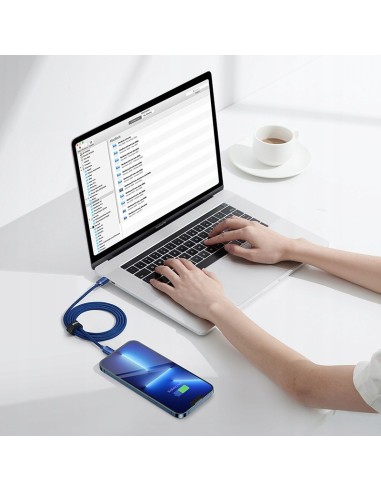 Baseus Crystal Shine Kabel USB-C Do Lightning 20W 1.2m Niebieski