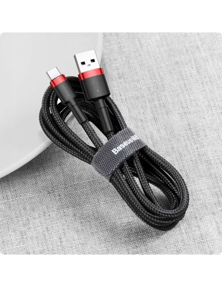 Baseus Cafule Kabel USB Do USB-C 200cm Czarno-Czerwony