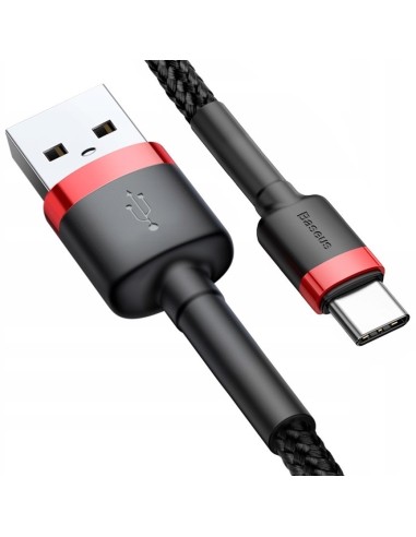 Baseus Cafule Kabel USB Do USB-C 200cm Czarno-Czerwony