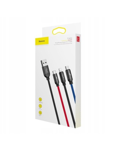 Baseus Primary Kabel 3w1 USB Do Lightning Micro USB-C 120cm
