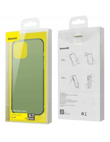 Baseus Frosted Glass Etui Do iPhone 12 Pro Max Ciemnozielony