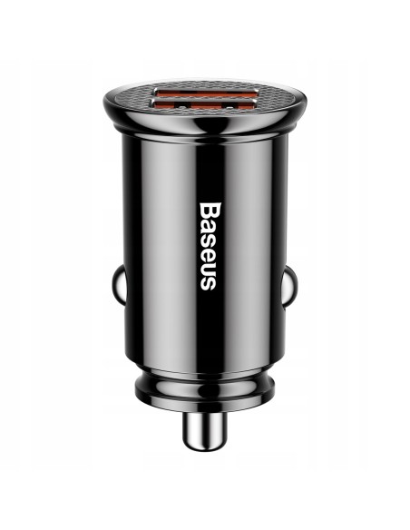 Baseus Circular Plastic Ładowarka Samochodowa 2xUSB 30W
