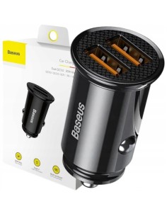 Baseus Circular Plastic Ładowarka Samochodowa 2xUSB 30W