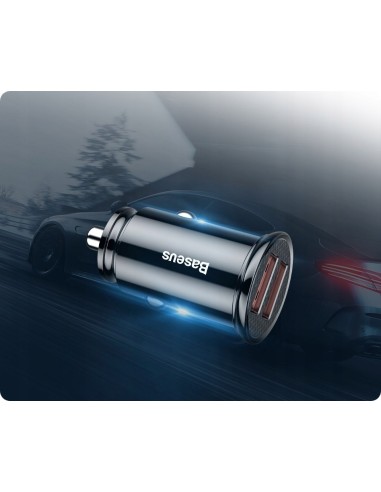 Baseus Circular Plastic Ładowarka Samochodowa 2xUSB 30W