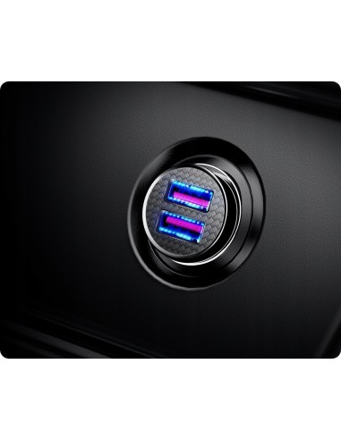 Baseus Circular Plastic Ładowarka Samochodowa 2xUSB 30W
