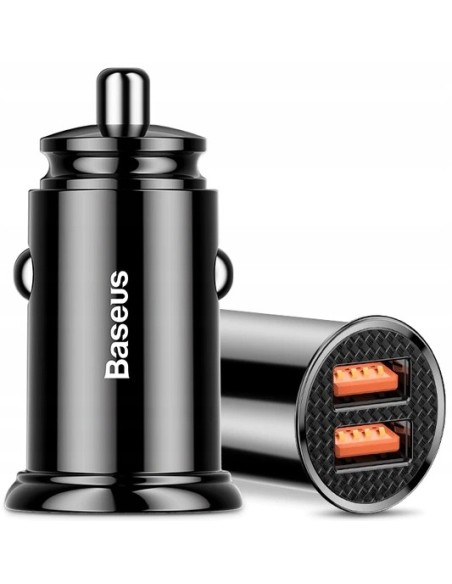 Baseus Circular Plastic Ładowarka Samochodowa 2xUSB 30W