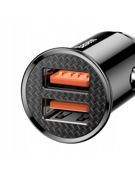 Baseus Circular Plastic Ładowarka Samochodowa 2xUSB 30W
