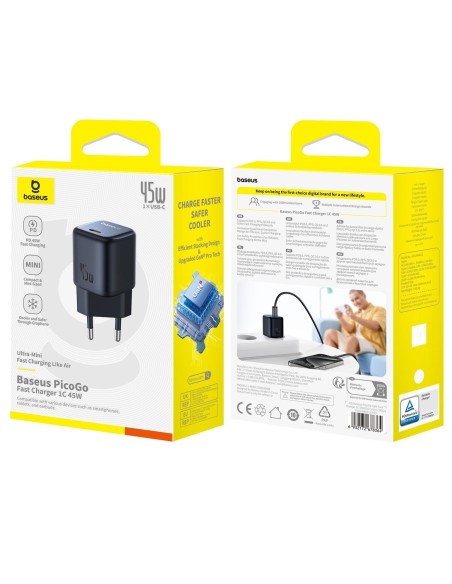 Baseus EnerFill FN22 Szybka Ładowarka USB-C 45W Czarna