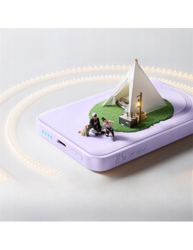 Baseus EnerFill FM11 Ultra-Mini Magnetyczny Power Bank 10000mAh 22.5W Fioletowy