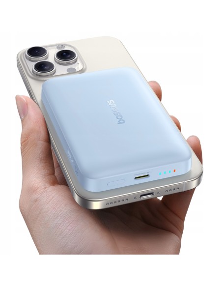 Baseus EnerFill FM11 Ultra-Mini Magnetyczny Power Bank 10000mAh 22.5W Niebieski