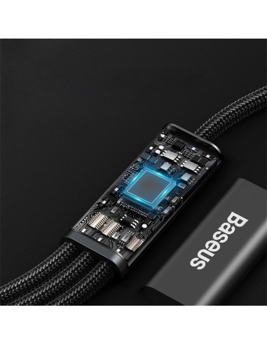 Baseus Rapid Series Kabel 3w1 USB-C Micro Lightning 20W 1.5m Czarny