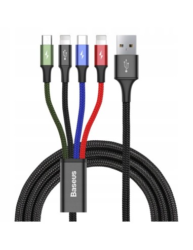 Baseus Fast 4-in-1 Kabel 4w1 USB Do 2x Lightning  Micro Type-C 3.5A 1.2m