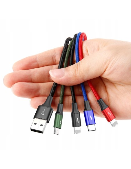 Baseus Fast 4-in-1 Kabel 4w1 USB Do 2x Lightning  Micro Type-C 3.5A 1.2m