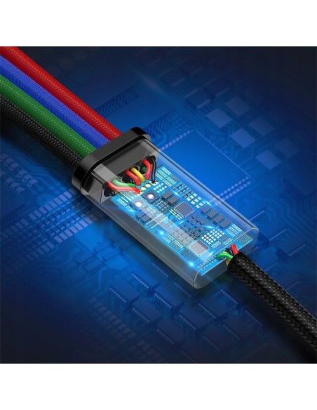 Baseus Fast 4-in-1 Kabel 4w1 USB Do 2x Lightning  Micro Type-C 3.5A 1.2m