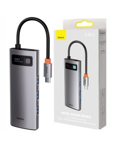 Baseus Metal Gleam Series HUB 5w1 USB-C 30Hz Szary