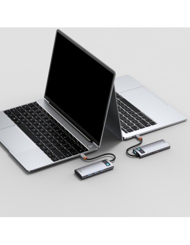 Baseus Metal Gleam Series HUB 5w1 USB-C 30Hz Szary