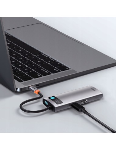 Baseus Metal Gleam Series HUB 5w1 USB-C 30Hz Szary
