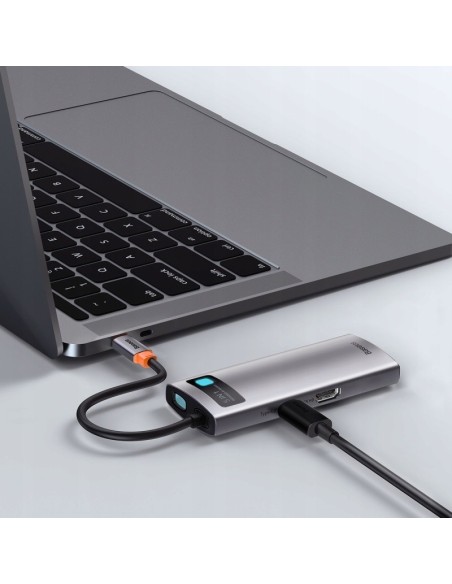 Baseus Metal Gleam Series HUB 5w1 USB-C 30Hz Szary