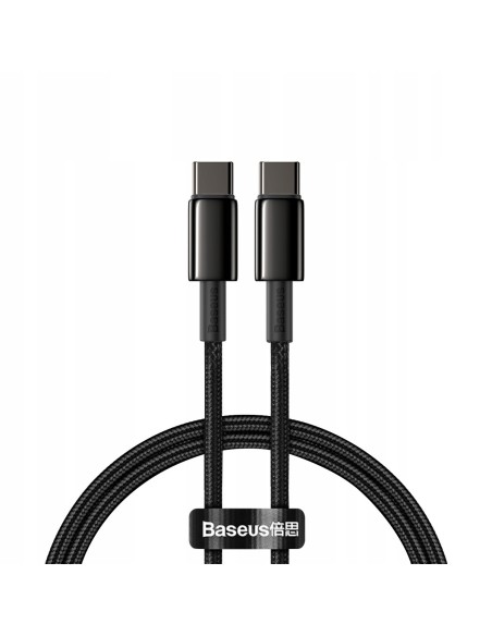 Baseus Tungsten Gold Kabel USB-C Do USB-C 100W 1m Czarny