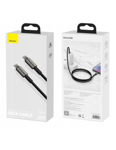 Baseus Tungsten Gold Kabel USB-C Do USB-C 100W 1m Czarny