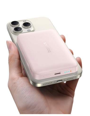 Baseus EnerFill FM11 Ultracienki Magnetyczny Power Bank 10000mAh 22.5W Baby Pink