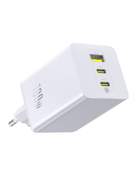 Baseus EnerFill FE11 Szybka Ładowarka Sieciowa 2C+U 100W EU Moon White