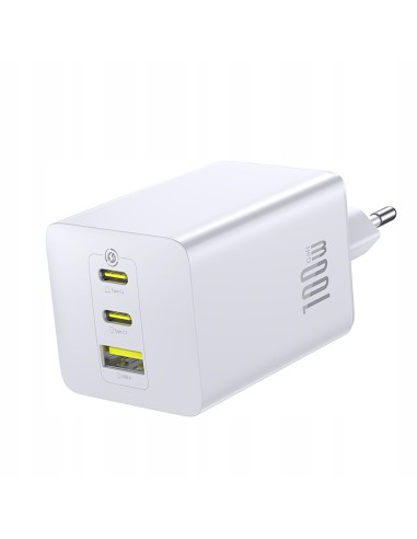 Baseus EnerFill FE11 Szybka Ładowarka Sieciowa 2C+U 100W EU Moon White