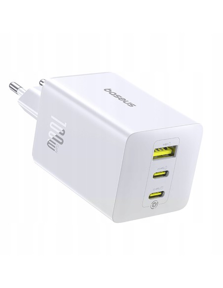 Baseus EnerFill FE11 Szybka Ładowarka Sieciowa 2C+U 100W EU Moon White