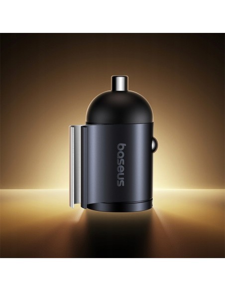 Baseus Tiny Star Mini Ładowarka Samochodowa (U+C) 30W Czarny
