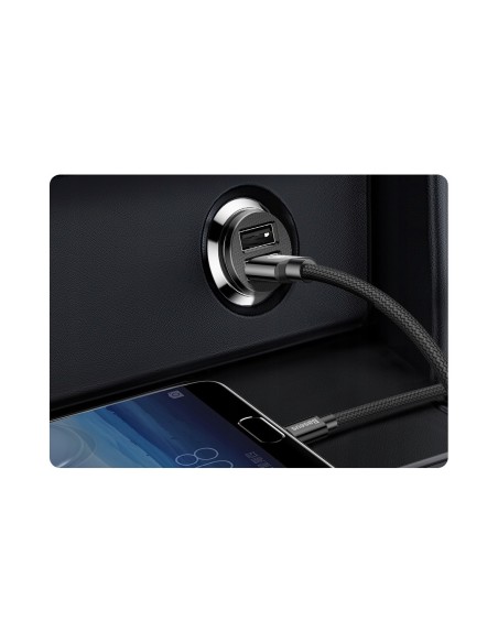 Baseus Grain Ładowarka Samochodowa 2x USB-A 3.1A Czarna