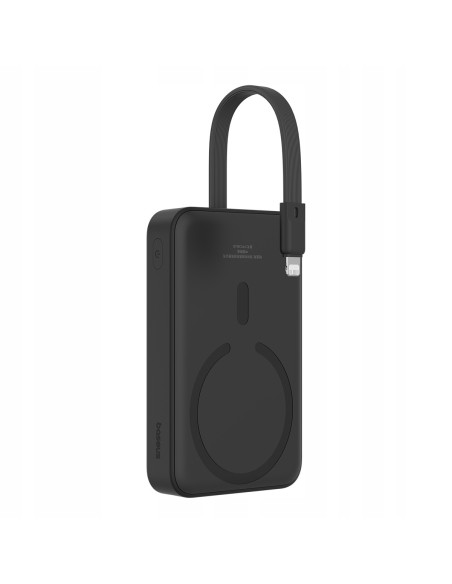 Baseus Magnetic Mini Power Bank Z Ładowaniem Bezprzewodowym I Kablem USB-C 10000mAh 20W Czarny
