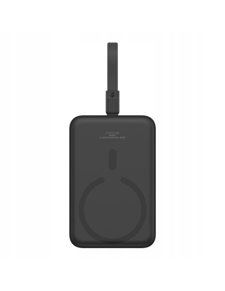 Baseus Magnetic Mini Power Bank Z Ładowaniem Bezprzewodowym I Kablem USB-C 10000mAh 20W Czarny