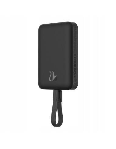 Baseus Magnetic Mini Power Bank Z Ładowaniem Bezprzewodowym I Kablem USB-C 10000mAh 20W Czarny