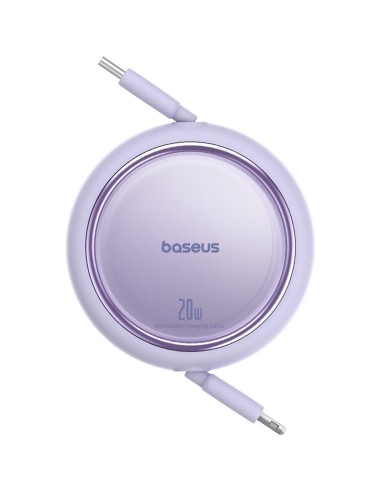 Baseus Free2Pull Rozwijany Kabel Do iPhone USB-C Do Ligtning 20W 1m Fioletowy