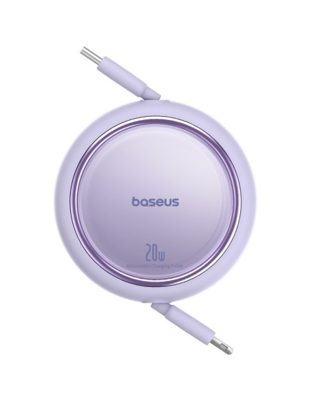 Baseus Free2Pull Rozwijany Kabel Do iPhone USB-C Do Ligtning 20W 1m Fioletowy