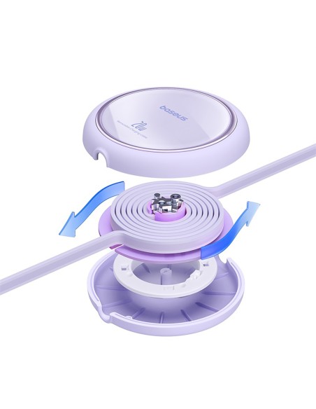 Baseus Free2Pull Rozwijany Kabel Do iPhone USB-C Do Ligtning 20W 1m Fioletowy
