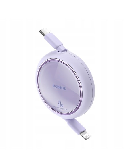 Baseus Free2Pull Rozwijany Kabel Do iPhone USB-C Do Ligtning 20W 1m Fioletowy