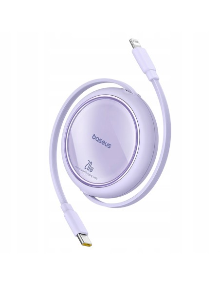 Baseus Free2Pull Rozwijany Kabel Do iPhone USB-C Do Ligtning 20W 1m Fioletowy