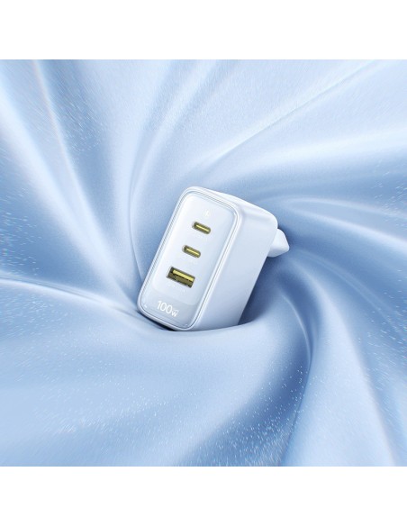 Baseus EnerFill FE22 Ładowarka Sieciowa 2xUSB-C USB-A 100W Biała
