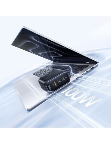 Baseus EnerFill FE22 Ładowarka Sieciowa 2xUSB-C USB-A 100W Czarna