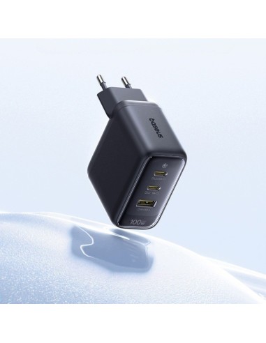 Baseus EnerFill FE22 Ładowarka Sieciowa 2xUSB-C USB-A 100W Czarna