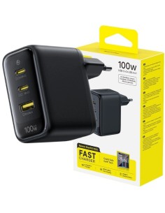 Baseus EnerFill FE22 Ładowarka Sieciowa 2xUSB-C USB-A 100W Czarna