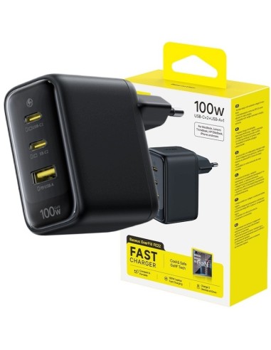 Baseus EnerFill FE22 Ładowarka Sieciowa 2xUSB-C USB-A 100W Czarna