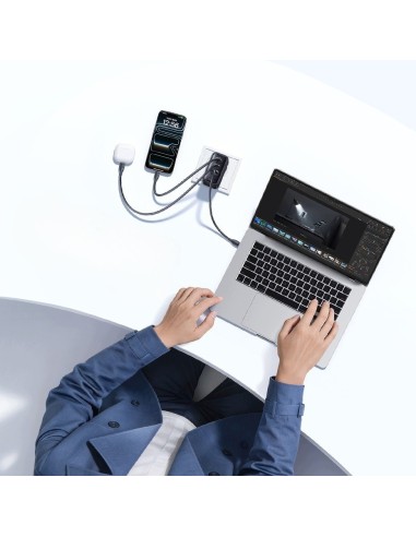 Baseus EnerFill FE22 Ładowarka Sieciowa 2xUSB-C USB-A 100W Czarna