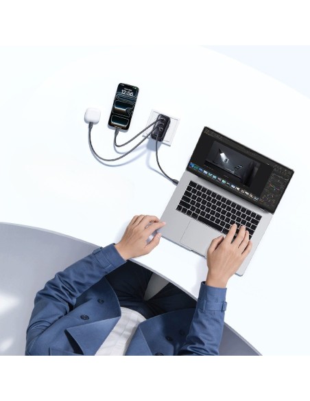 Baseus EnerFill FE22 Ładowarka Sieciowa 2xUSB-C USB-A 100W Czarna