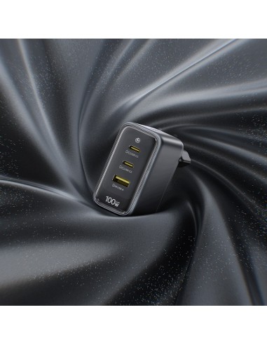 Baseus EnerFill FE22 Ładowarka Sieciowa 2xUSB-C USB-A 100W Czarna