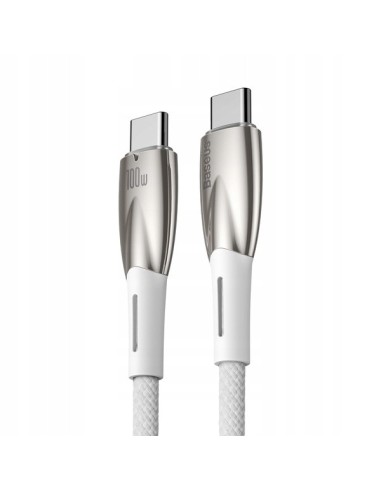 Baseus Glimmer Series Kabel USB-C Do USB-C 100W 2m Biały