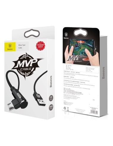 Baseus MVP Elbow Kabel Kątowy USB Do Micro USB 1.5A 2m Czarny