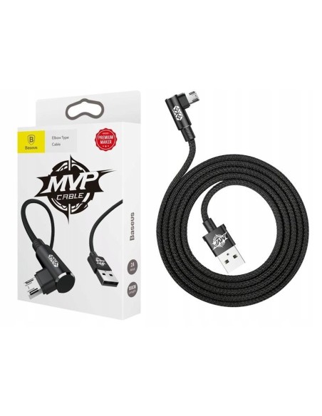 Baseus MVP Elbow Kabel Kątowy USB Do Micro USB 1.5A 2m Czarny